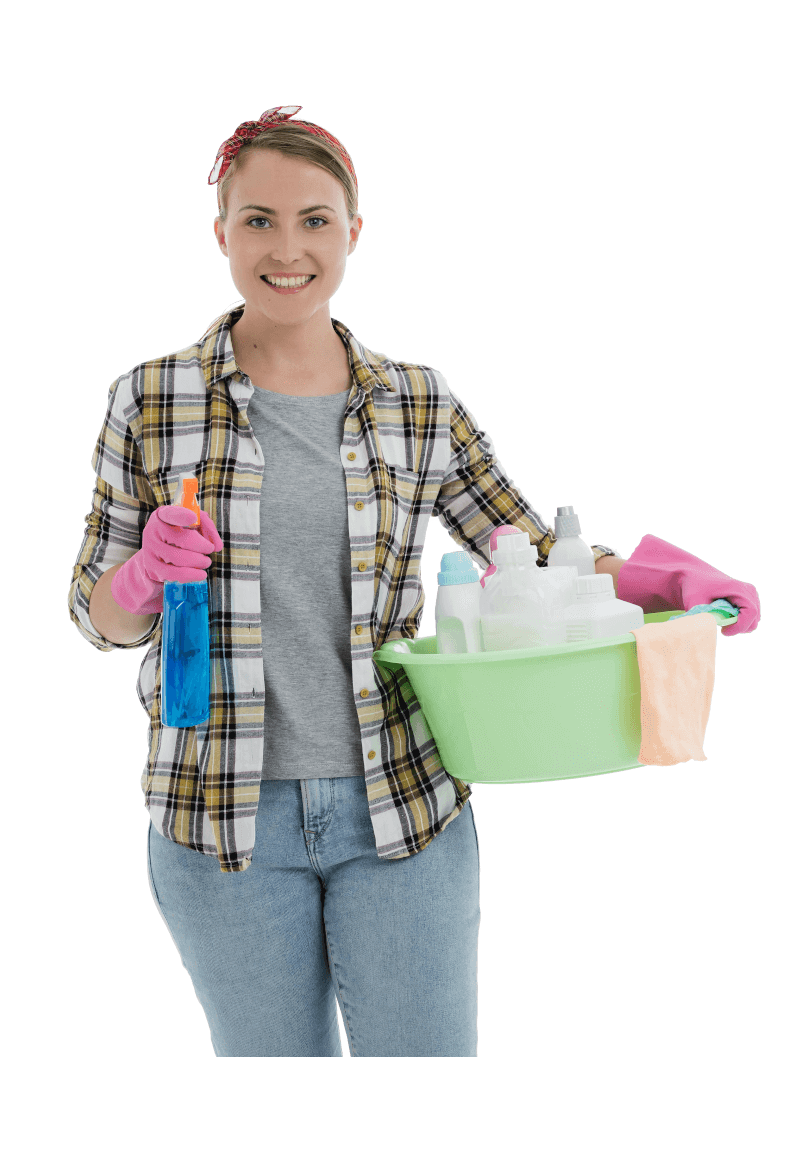 A professional cleaner providing thorough apartment cleaning services in Lilburn, GA.